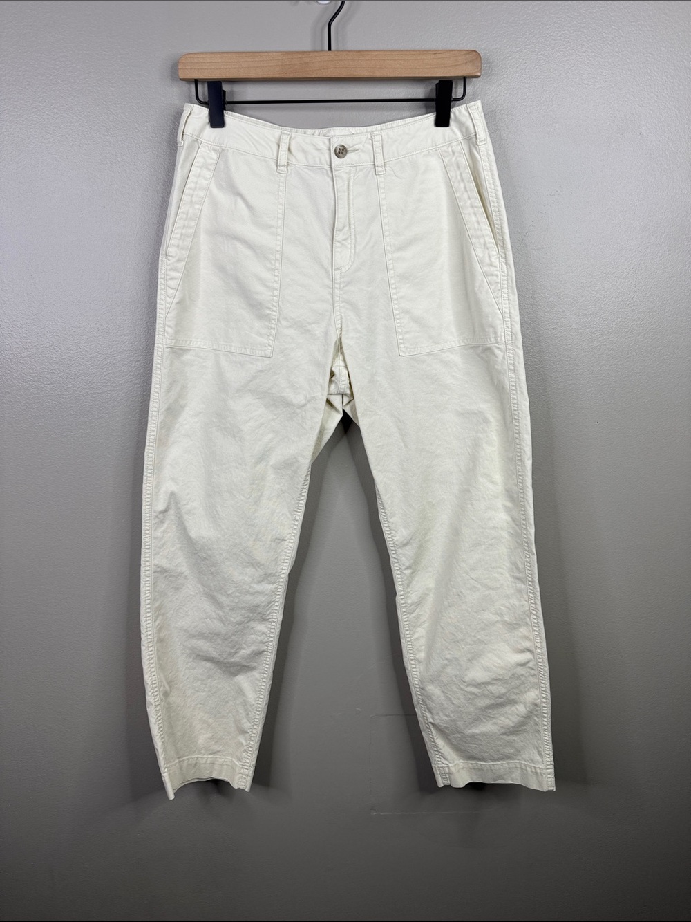 Peter Millar Women’s Utility Crop Pants Size 4 Cream Cotton Patch Pocket Trouser